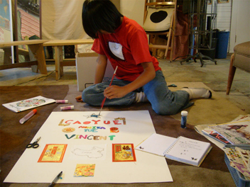 Adoptee doing art